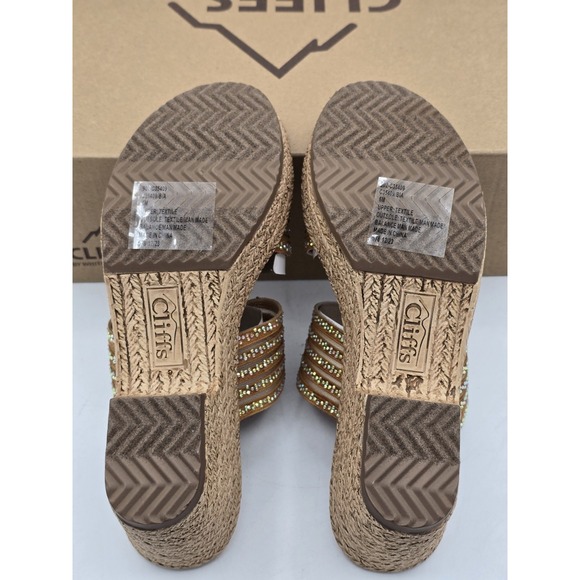 Cliffs By White Mountain Bia Women's Sandal Size 6‎ - Tan/Mesh Sparkle - Picture 10 of 11